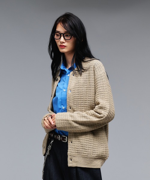 Adoon plain（アドーンプレーン）の「KNIT PORO CARDIGAN / ニットポロカーディガン（カーディガン/ボレロ・メンズ・ライトベージュ/ボルドー/ダークグレー/ネイビー・MEDIUM/LARGE）」の22枚目の写真