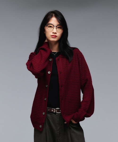セール】KNIT PORO CARDIGAN / ニットポロカーディガン（カーディガン