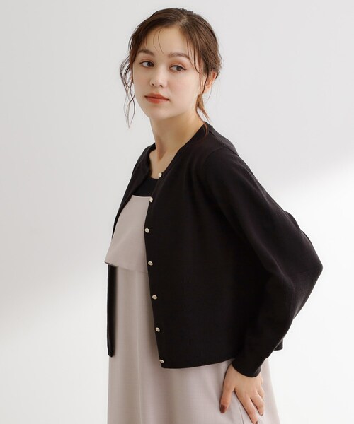 grove(グローブ)の「【毛玉軽減/洗える】編地切替カーディガン(カーディガン/ボレロ・レディース・ブラック/カーキ/オフホワイト/ライトグレー系9/オレンジ・02/03/01/04/05)」の11枚目の写真