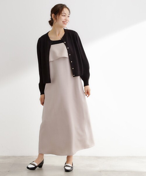 grove(グローブ)の「【毛玉軽減/洗える】編地切替カーディガン(カーディガン/ボレロ・レディース・ブラック/カーキ/オフホワイト/ライトグレー系9/オレンジ・02/03/01/04/05)」の12枚目の写真