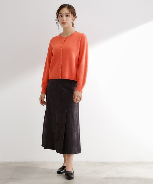 grove(グローブ)の「【毛玉軽減/洗える】編地切替カーディガン(カーディガン/ボレロ・レディース・ブラック/カーキ/オフホワイト/ライトグレー系9/オレンジ・02/03/01/04/05)」の21枚目の写真