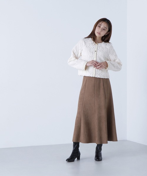 NATURAL BEAUTY BASIC(ナチュラルビューティーベーシック)の「◇起毛レースブルゾン(ブルゾン・レディース・オフホワイト/ブルー・FREE)」の4枚目の写真