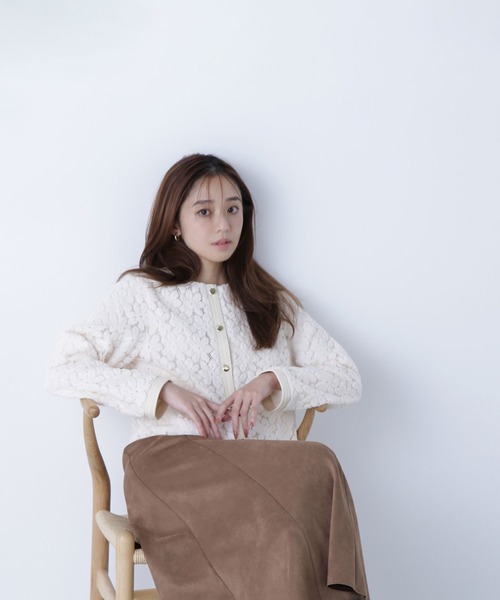 NATURAL BEAUTY BASIC(ナチュラルビューティーベーシック)の「◇起毛レースブルゾン(ブルゾン・レディース・オフホワイト/ブルー・FREE)」の9枚目の写真
