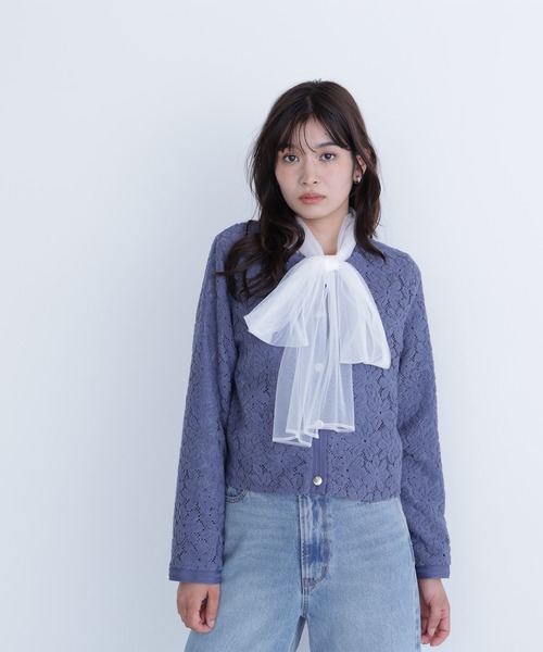 NATURAL BEAUTY BASIC(ナチュラルビューティーベーシック)の「◇起毛レースブルゾン(ブルゾン・レディース・オフホワイト/ブルー・FREE)」の12枚目の写真