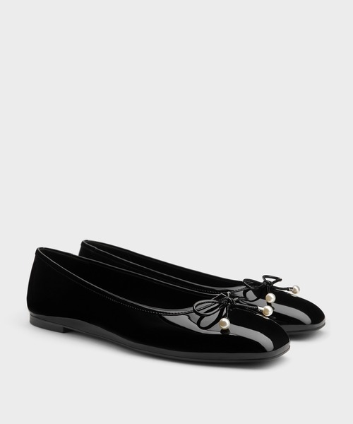 CHARLES & KEITH(チャールズ & キース)の「Barbara バーバラ パールエンベリシュッドボウバレエフラット(バレエシューズ・レディース・レッド/ブラック系その他6/マルチ・22.5cm/23cm/23.5cm/24.5cm/25cm/25.5cm)」の11枚目の写真
