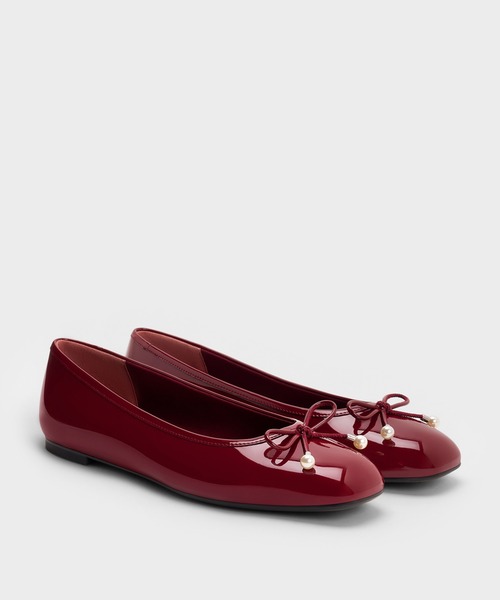 CHARLES & KEITH(チャールズ & キース)の「Barbara バーバラ パールエンベリシュッドボウバレエフラット(バレエシューズ・レディース・レッド/ブラック系その他6/マルチ・22.5cm/23cm/23.5cm/24.5cm/25cm/25.5cm)」の15枚目の写真