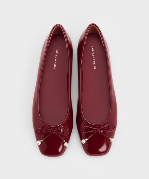 CHARLES & KEITH(チャールズ & キース)の「Barbara バーバラ パールエンベリシュッドボウバレエフラット(バレエシューズ・レディース・レッド/ブラック系その他6/マルチ・22.5cm/23cm/23.5cm/24.5cm/25cm/25.5cm)」の6枚目の写真