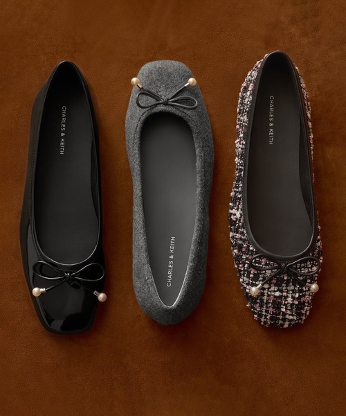 CHARLES & KEITH(チャールズ & キース)の「Barbara バーバラ パールエンベリシュッドボウバレエフラット(バレエシューズ・レディース・レッド/ブラック系その他6/マルチ・22.5cm/23cm/23.5cm/24.5cm/25cm/25.5cm)」の18枚目の写真
