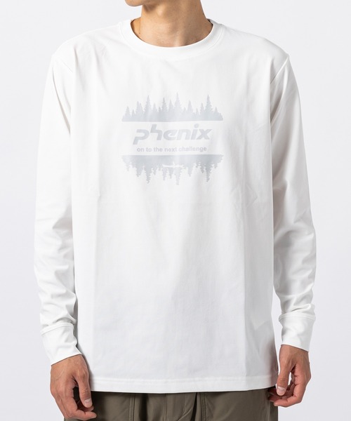phenix outdoor(フェニックスアウトドア)の「phenix outdoor(フェニックスアウトドア)フロントロゴ ベーシック ロングスリーブTシャツ(Tシャツ/カットソー・メンズ・オフホワイト/カーキ/チャコール・S/M/L/XL)」の4枚目の写真