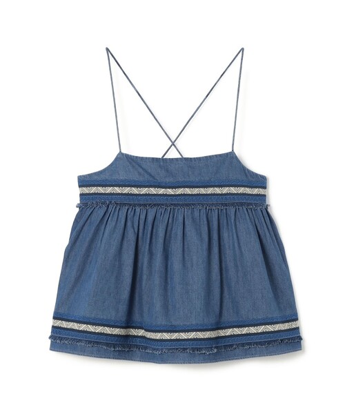 セール】ラインエンブロイダリー ペプラムキャミソール（キャミソール