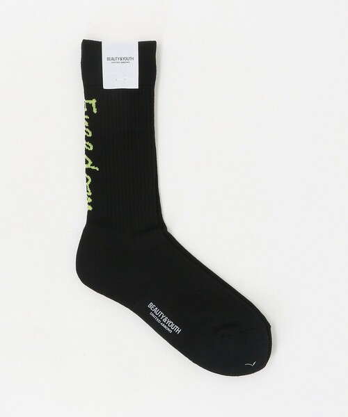 BEAUTY&YOUTH UNITED ARROWS(ビューティーアンドユースユナイテッドアローズ)の「フリーダム スタンダード ロゴ ソックス(ソックス/靴下・メンズ・ホワイト/ブラック/オフホワイト・FREE)」の3枚目の写真