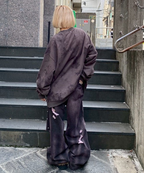 Candy Stripper（キャンディストリッパー）の「BIJOU DAMAGE DENIM パンツ（デニムパンツ・レディース・ブラック/ブラック系その他・FREE）」の9枚目の写真