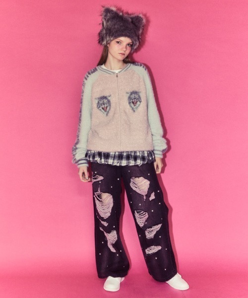 Candy Stripper（キャンディストリッパー）の「BIJOU DAMAGE DENIM パンツ（デニムパンツ・レディース・ブラック/ブラック系その他・FREE）」の4枚目の写真