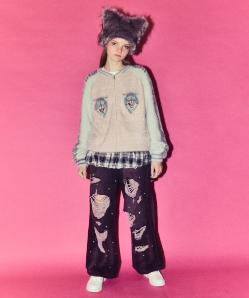 Candy Stripper（キャンディストリッパー）の「BIJOU DAMAGE DENIM パンツ（デニムパンツ・レディース・ブラック/ブラック系その他・FREE）」の5枚目の写真