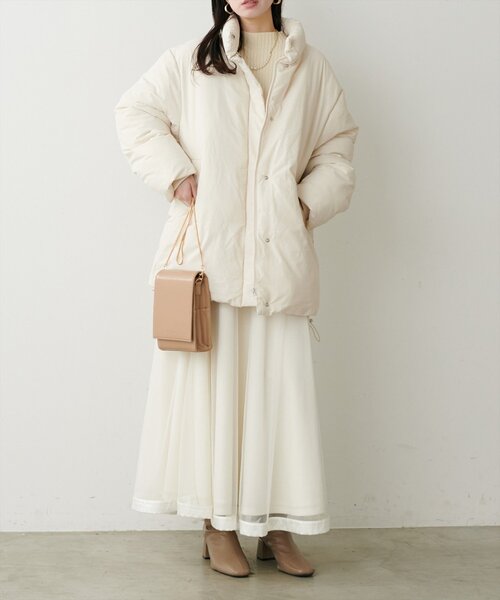 natural couture（ナチュラルクチュール）の「ノンキルト中綿ブルゾン（ブルゾン・レディース・ブラウン/アイボリー/グレイッシュベージュ/ブラック・FREE）」の6枚目の写真