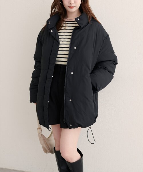 natural couture（ナチュラルクチュール）の「ノンキルト中綿ブルゾン（ブルゾン・レディース・ブラウン/アイボリー/グレイッシュベージュ/ブラック・FREE）」の11枚目の写真