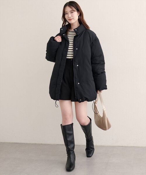 natural couture（ナチュラルクチュール）の「ノンキルト中綿ブルゾン（ブルゾン・レディース・ブラウン/アイボリー/グレイッシュベージュ/ブラック・FREE）」の7枚目の写真