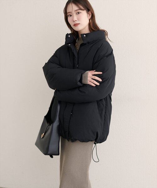 natural couture（ナチュラルクチュール）の「ノンキルト中綿ブルゾン（ブルゾン・レディース・ブラウン/アイボリー/グレイッシュベージュ/ブラック・FREE）」の9枚目の写真