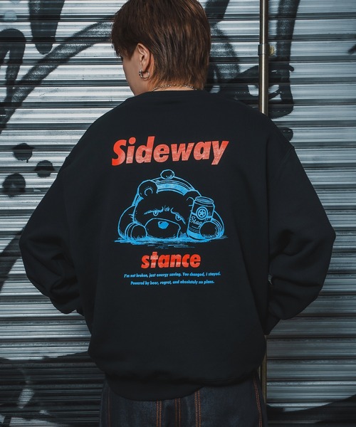 SIDEWAY STANCE（サイドウェイスタンス）の「【SIDEWAY STANCE】バリエーション プリント スウェット トレーナー（スウェット・メンズ・ブラック系/ブラック/ホワイト系1/ライトグレー系1/ホワイト系/グレー系2/ライトグレー系2/ブラック系3/ブラック系1/ライトグレー/グレー/ブラック系2/ホワイト系3/グレー系・LARGE/MEDIUM/SMALL/X-LARGE）」の6枚目の写真