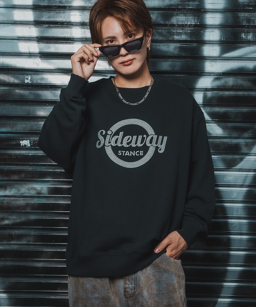 SIDEWAY STANCE（サイドウェイスタンス）の「【SIDEWAY STANCE】バリエーション プリント スウェット トレーナー（スウェット・メンズ・ブラック系/ブラック/ホワイト系1/ライトグレー系1/ホワイト系/グレー系2/ライトグレー系2/ブラック系3/ブラック系1/ライトグレー/グレー/ブラック系2/ホワイト系3/グレー系・LARGE/MEDIUM/SMALL/X-LARGE）」の8枚目の写真