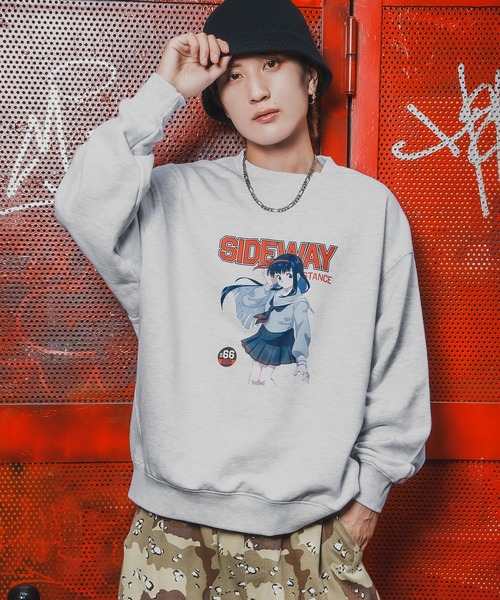 SIDEWAY STANCE（サイドウェイスタンス）の「【SIDEWAY STANCE】バリエーション プリント スウェット トレーナー（スウェット・メンズ・ブラック系/ブラック/ホワイト系1/ライトグレー系1/ホワイト系/グレー系2/ライトグレー系2/ブラック系3/ブラック系1/ライトグレー/グレー/ブラック系2/ホワイト系3/グレー系・LARGE/MEDIUM/SMALL/X-LARGE）」の12枚目の写真