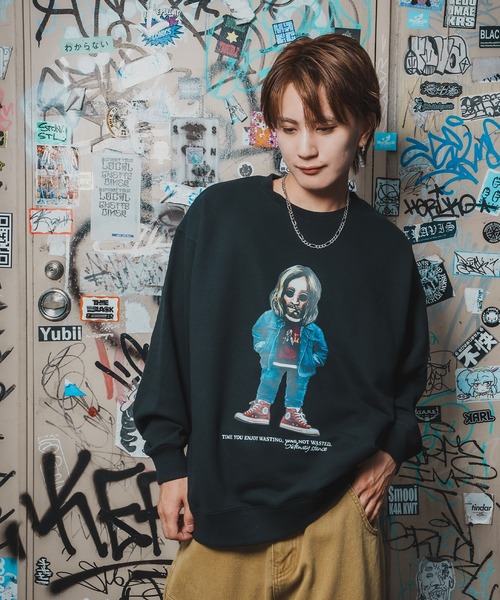 SIDEWAY STANCE（サイドウェイスタンス）の「【SIDEWAY STANCE】バリエーション プリント スウェット トレーナー（スウェット・メンズ・ブラック系/ブラック/ホワイト系1/ライトグレー系1/ホワイト系/グレー系2/ライトグレー系2/ブラック系3/ブラック系1/ライトグレー/グレー/ブラック系2/ホワイト系3/グレー系・LARGE/MEDIUM/SMALL/X-LARGE）」の15枚目の写真