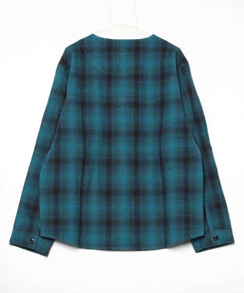 BIG MIKE（ビッグマイク）の「BIG MIKE Heavy Flannel Cardigan ヘビーフランネル オンブレチェック長袖カーディガン（カーディガン/ボレロ・メンズ・ブラック×ブルー・XL/L/M）」の7枚目の写真