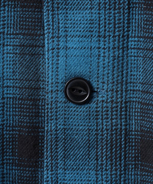 BIG MIKE（ビッグマイク）の「BIG MIKE Heavy Flannel Cardigan ヘビーフランネル オンブレチェック長袖カーディガン（カーディガン/ボレロ・メンズ・ブラック×ブルー・XL/L/M）」の10枚目の写真