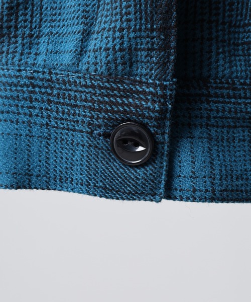 BIG MIKE（ビッグマイク）の「BIG MIKE Heavy Flannel Cardigan ヘビーフランネル オンブレチェック長袖カーディガン（カーディガン/ボレロ・メンズ・ブラック×ブルー・XL/L/M）」の13枚目の写真