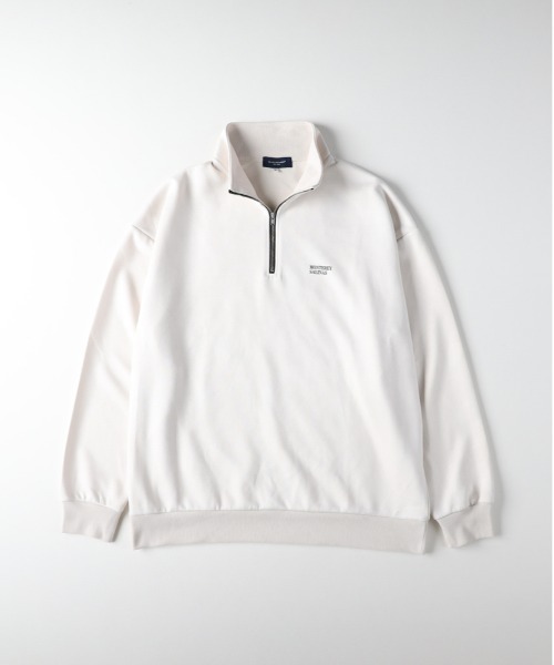 BACK NUMBER（バックナンバー）の「【BACK NUMBER】フェイクスエードハーフZIPトレーナー(ゆったり/シルエット/カジュアル）（スウェット・メンズ・オフホワイト/ライトグレー/ブラック/シルバー・M/L/XL）」の6枚目の写真