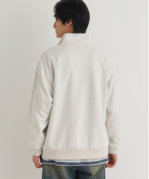セール】【BACK NUMBER】フェイクスエードハーフZIPトレーナー