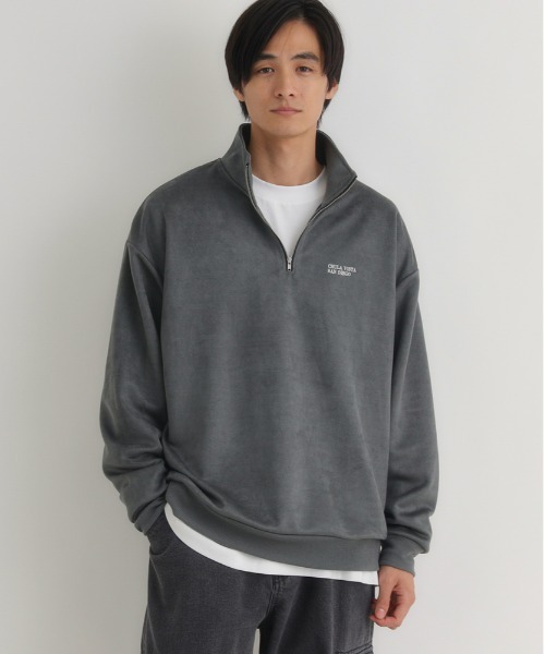 BACK NUMBER（バックナンバー）の「【BACK NUMBER】フェイクスエードハーフZIPトレーナー(ゆったり/シルエット/カジュアル）（スウェット・メンズ・オフホワイト/ライトグレー/ブラック/シルバー・M/L/XL）」の19枚目の写真