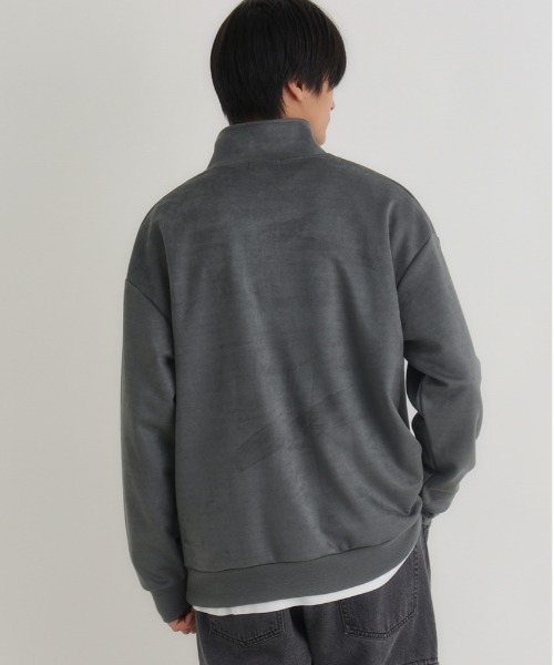 セール】【BACK NUMBER】フェイクスエードハーフZIPトレーナー