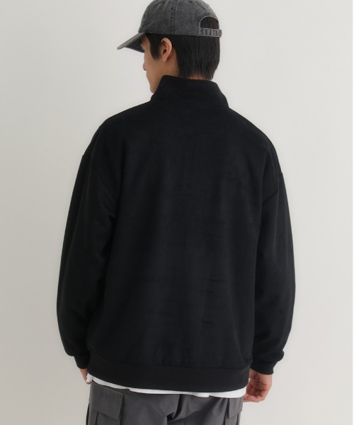 セール】【BACK NUMBER】フェイクスエードハーフZIPトレーナー