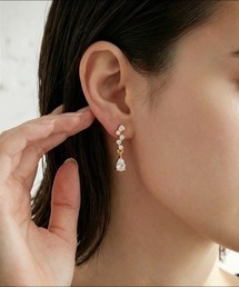 【blatto 925silver】シルバー925 ドロップxフラワーラインストーンピアス esm-pierce-55-18【RBTS】