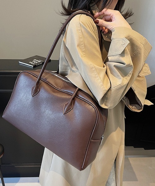 gossip!ロサンゼルス(ゴシップロサンゼルス)の「PUボストンバッグ(ハンドバッグ・レディース・ブラウン/キャメル/ブラック・FREE)」の2枚目の写真