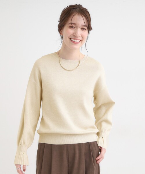 DRESKIP（ドレスキップ）の「【S-LL】お袖タックが女性らしさをプラス 華やかラメニット（ニット/セーター・レディース・ゴールド/ネイビー/パープル/シルバー・02/01/04/03）」の21枚目の写真