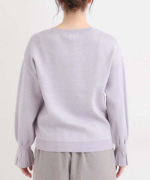 DRESKIP（ドレスキップ）の「【S-LL】お袖タックが女性らしさをプラス 華やかラメニット（ニット/セーター・レディース・ゴールド/ネイビー/パープル/シルバー・02/01/04/03）」の11枚目の写真