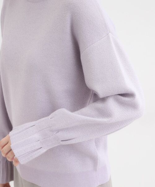 DRESKIP（ドレスキップ）の「【S-LL】お袖タックが女性らしさをプラス 華やかラメニット（ニット/セーター・レディース・ゴールド/ネイビー/パープル/シルバー・02/01/04/03）」の5枚目の写真