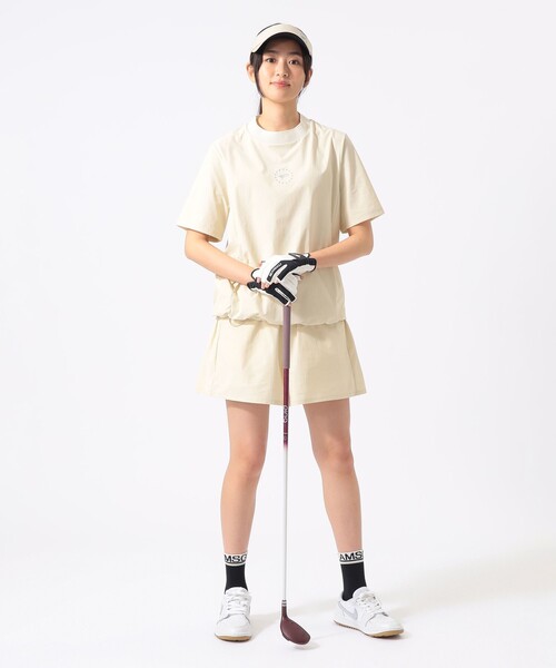 BEAMS GOLF(ビームスゴルフ)の「ORANGE LABEL / インナー付き フレア ショートパンツ(撥水・UVカット)(その他パンツ・レディース・ブラック/ホワイト系その他5/オリーブ・LARGE/MEDIUM/SMALL)」の4枚目の写真