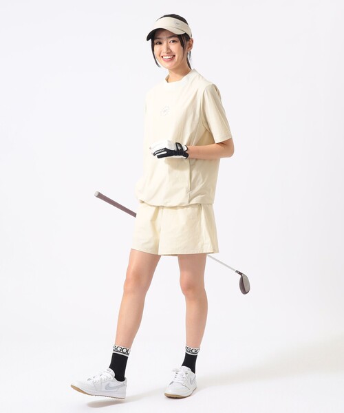 BEAMS GOLF(ビームスゴルフ)の「ORANGE LABEL / インナー付き フレア ショートパンツ(撥水・UVカット)(その他パンツ・レディース・ブラック/ホワイト系その他5/オリーブ・LARGE/MEDIUM/SMALL)」の5枚目の写真