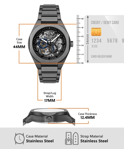 ARMANI EXCHANGE（アルマーニエクスチェンジ）の「アルマーニ・エクスチェンジ 腕時計 メンズ アナログ ステンレス AX4195（アナログ腕時計・メンズ・チャコールグレー・FREE）」の6枚目の写真