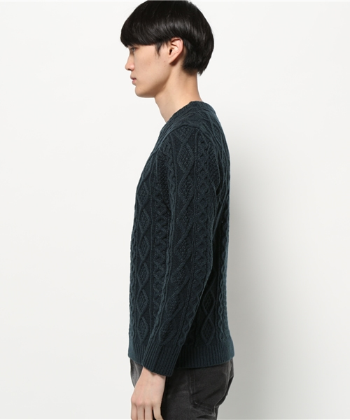 CIAOPANIC(チャオパニック)の「【Ciaopanic】 AC/Wアラン柄P/O(ニット/セーター・メンズ・キャメル/オリーブ/グリーン/ボルドー/ネイビー/グレー・MEDIUM/LARGE)」の11枚目の写真