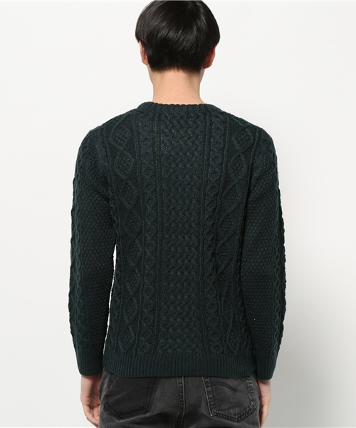 CIAOPANIC(チャオパニック)の「【Ciaopanic】 AC/Wアラン柄P/O(ニット/セーター・メンズ・キャメル/オリーブ/グリーン/ボルドー/ネイビー/グレー・MEDIUM/LARGE)」の12枚目の写真