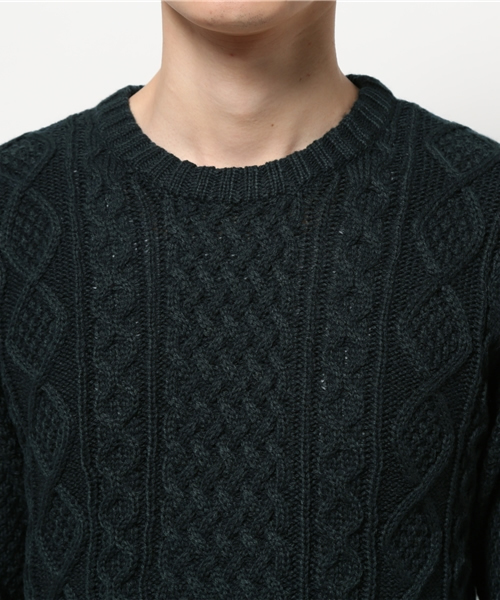 CIAOPANIC(チャオパニック)の「【Ciaopanic】 AC/Wアラン柄P/O(ニット/セーター・メンズ・キャメル/オリーブ/グリーン/ボルドー/ネイビー/グレー・MEDIUM/LARGE)」の7枚目の写真