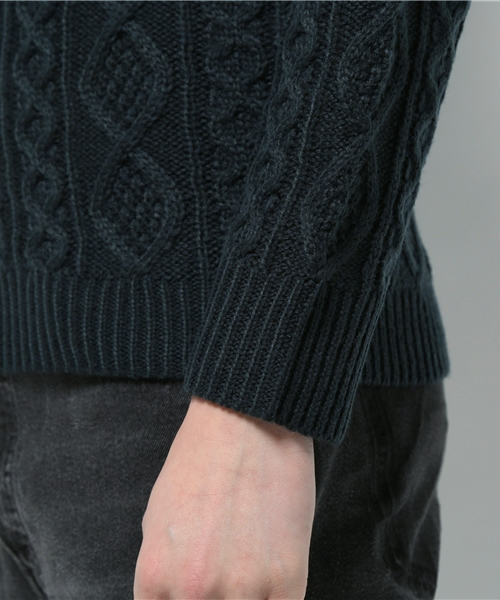 CIAOPANIC(チャオパニック)の「【Ciaopanic】 AC/Wアラン柄P/O(ニット/セーター・メンズ・キャメル/オリーブ/グリーン/ボルドー/ネイビー/グレー・MEDIUM/LARGE)」の8枚目の写真