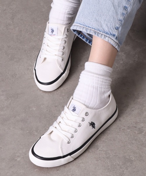 U.S. POLO ASSN.(ユーエスポロアッスン)の「【U.S. POLO ASSN./ユーエスポロアッスン】キャンバス ワンポイントローカットスニーカー(スニーカー・レディース・ホワイト/ブラック・22.5cm/23.0cm/23.5cm/24.0cm/24.5cm/25.0cm)」の15枚目の写真