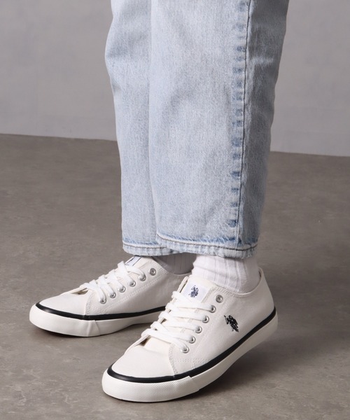 U.S. POLO ASSN.(ユーエスポロアッスン)の「【U.S. POLO ASSN./ユーエスポロアッスン】キャンバス ワンポイントローカットスニーカー(スニーカー・レディース・ホワイト/ブラック・22.5cm/23.0cm/23.5cm/24.0cm/24.5cm/25.0cm)」の14枚目の写真