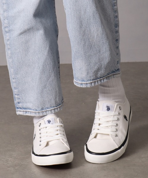 U.S. POLO ASSN.(ユーエスポロアッスン)の「【U.S. POLO ASSN./ユーエスポロアッスン】キャンバス ワンポイントローカットスニーカー(スニーカー・レディース・ホワイト/ブラック・22.5cm/23.0cm/23.5cm/24.0cm/24.5cm/25.0cm)」の16枚目の写真