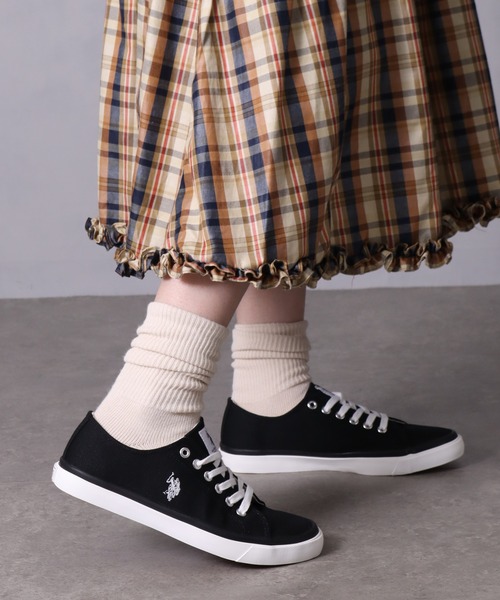 U.S. POLO ASSN.(ユーエスポロアッスン)の「【U.S. POLO ASSN./ユーエスポロアッスン】キャンバス ワンポイントローカットスニーカー(スニーカー・レディース・ホワイト/ブラック・22.5cm/23.0cm/23.5cm/24.0cm/24.5cm/25.0cm)」の8枚目の写真